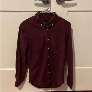 Men's American Eagle Maroon Button-Down Shirt
